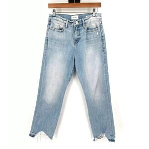 Frame Denim Womens Le Hollywood Crop Jeans 26 Straight Leg Distressed High Rise